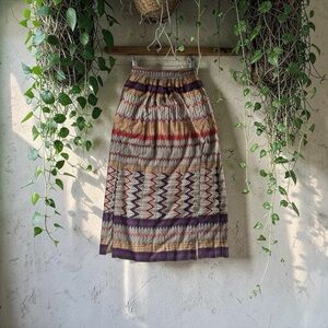 Worthington Purple and Red Patterned A-Line Skirt